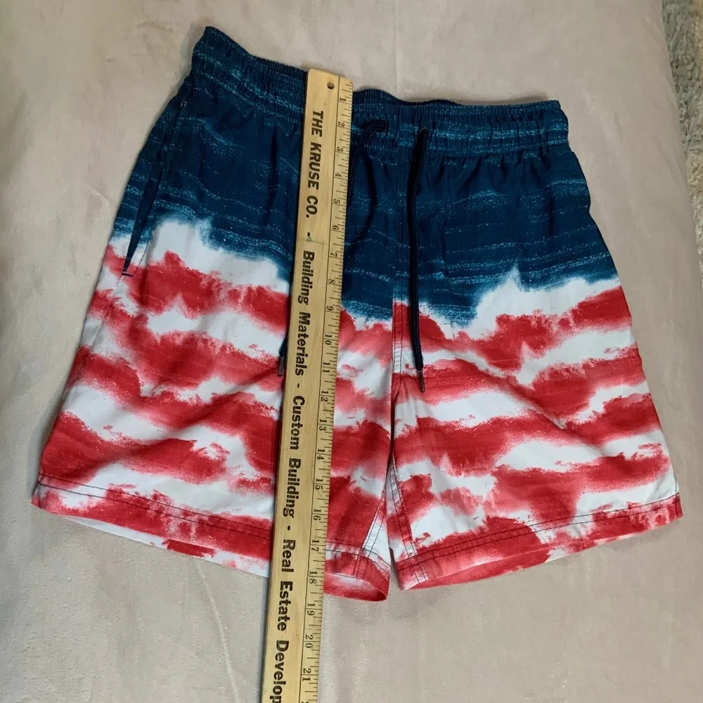 Board Shorts Red White Blue No Tags Fits like Sz M Swim Beach Surf Resort